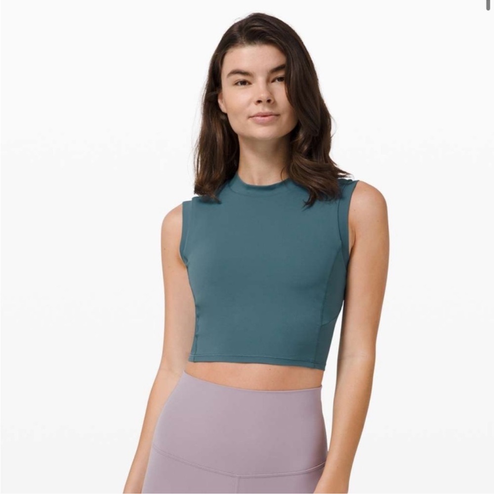 Lululemon Sweat Intention Bra Tank Desert Teal Size 8